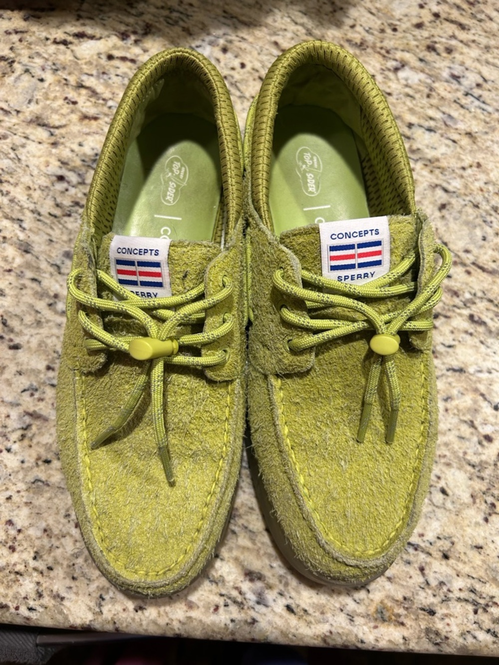 SPERRY CONCEPTS Morning mist fuzzy suede 3eye Mens topsiders. Size 8. Rare find